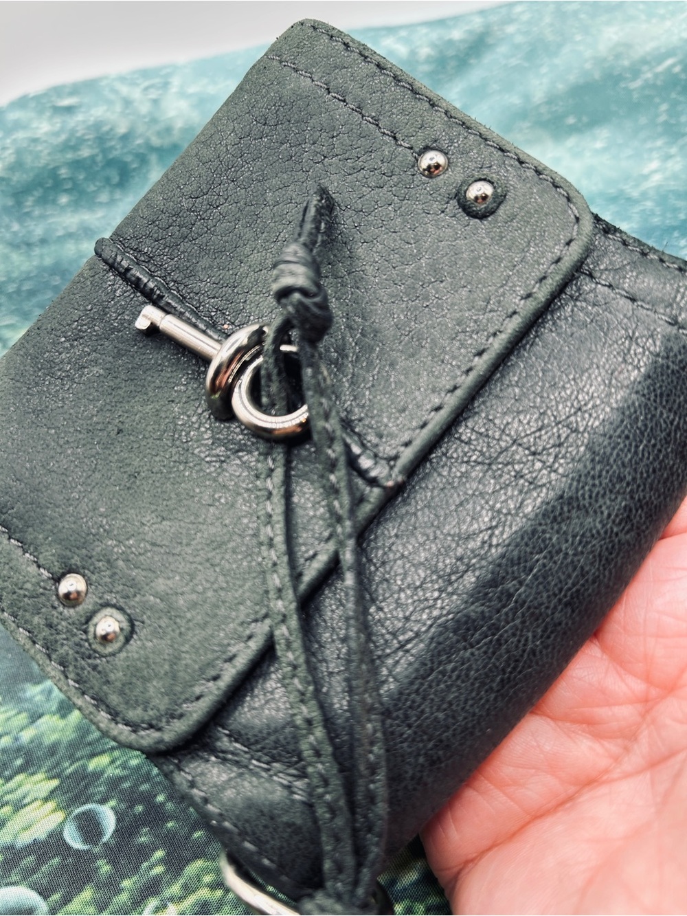 Authentic Chloé Black Grained Buffalo Leather Paddington Square Wallet VGC - Picture 2 of 15
